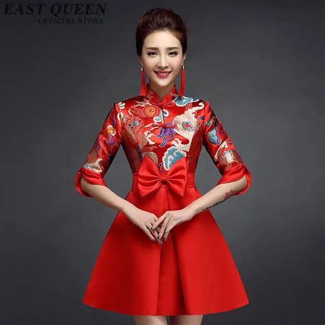 Chinese Traditional Dress Red Modern Chinese Dress Qipao Women