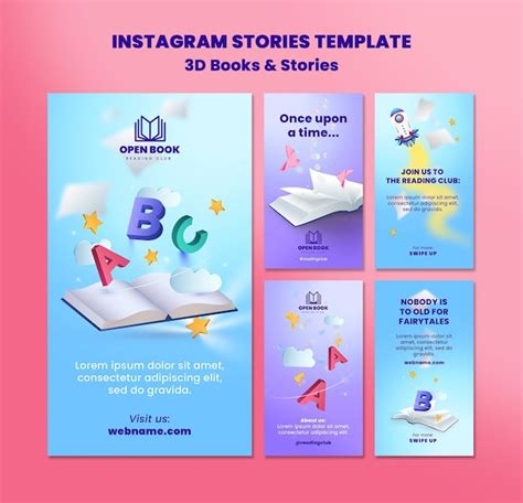 Premium PSD Instagram Stories Collection For Books With Stories And