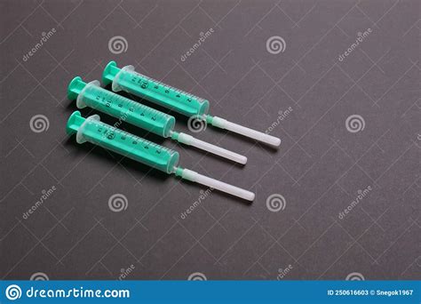 Top View Of Medical Syringes On Colorful Background Health Care