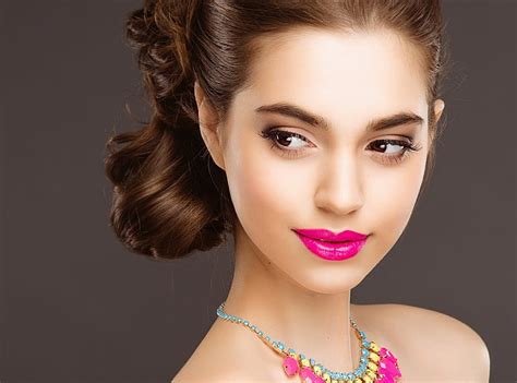 Beauty Girl Model Jewel Face Lips Woman Pink Hd Wallpaper Peakpx