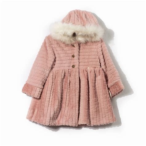 Kids Childrens Girls Fake Fur Hooded Coat Kids Wear Children Clothes