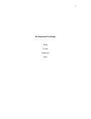 Developmental Psychology Edited 1 Docx 1 Developmental Psychology