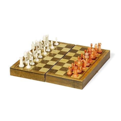 An ivory and wood antique chess set | Mayfair Gallery