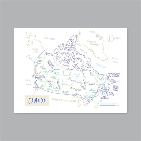 Canada Map, PRINTABLE Canada Provinces, Capitals, Cities, Labeled ...