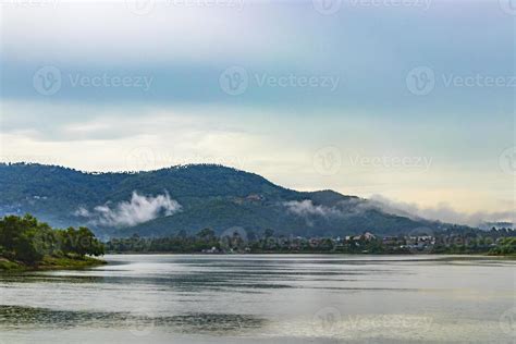 Phru Chaweng park lake mountains and tourists Koh Samui Thailand