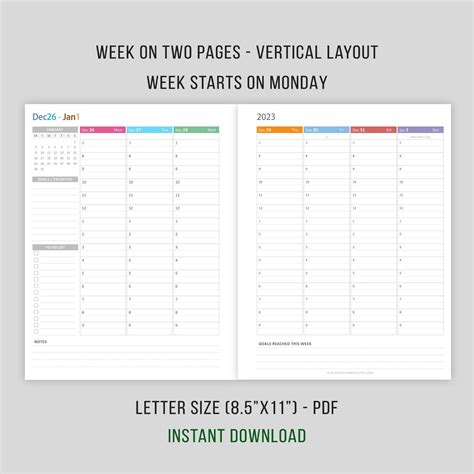 Hourly Weekly Planner 2023 Inserts Printable Weekly Agenda Etsy Uk