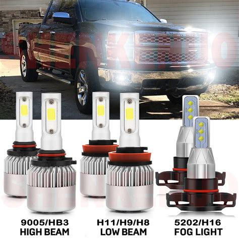 9005 H11 5202 Led Headlight High Low Fog Bulb For 2007 2015 Chevy Silverado 1500 Authentic Goods