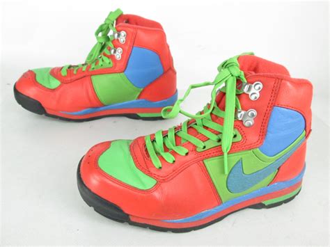 Youth Kids Vintage Nike Neon Hot Pink Green Blue Leather & Man Made ...