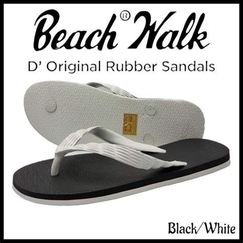 Beach Walk Black Top Unisex 100 Authentic And Original Slippers Flipflops Black White