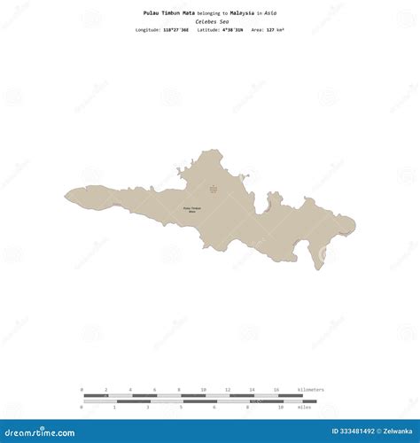 Pulau Timbun Mata. Malasia. Forma En Blanco. Estándar De Topo Stock de