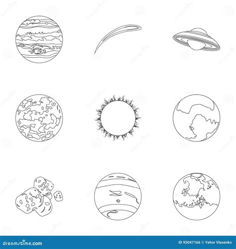 Planets Of The Solar System Cosmic Objects Planets Icon In Set