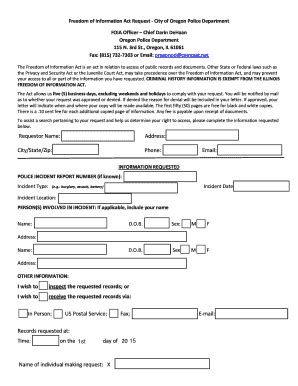Fillable Online Oregonpd Requestor Name Address City State Zip Phone