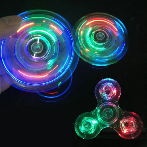 Pcs Luminous Led Light Fidget Spinner Hand Top Spinners Glow In Dark