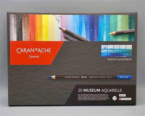 Caran D Ache Museum Aquarelle Marine Set Of 20 Pencilly Australia