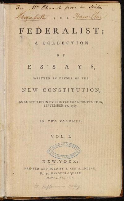 Selections From The Federalist Pamphlets Online Library Of