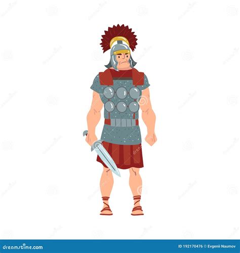 Ancient Rome Warrior Male Roman Legionnaire Or Soldier Character With