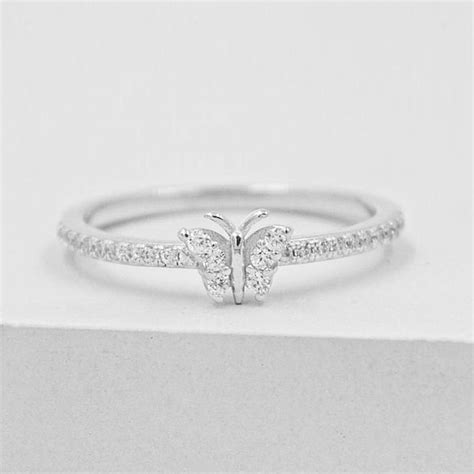 Silver Butterfly Rings Etsy