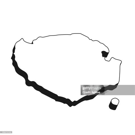 buru map  black outline  shadow  white background high res