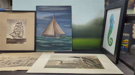 Collection Of Mostly Nautical Artwork Sailboat Winter Landscape