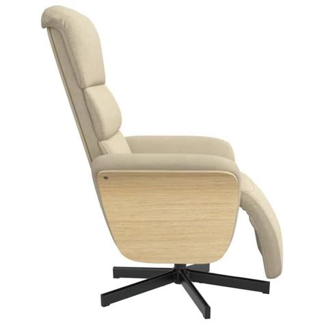 Atyhao Fauteuil inclinable avec repose pied crème tissu AB356607 84530