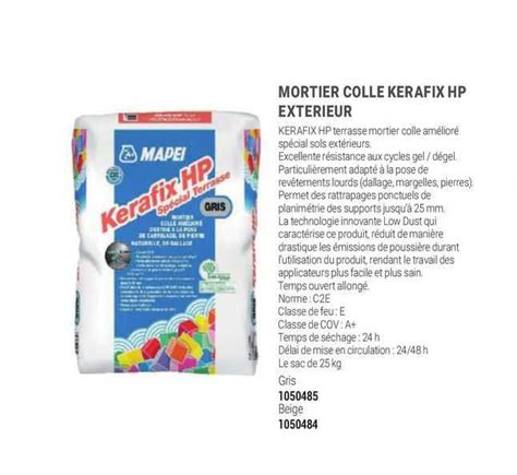 Promo Mortier Colle Kerafix Hp Exterieur Chez SAMSE ICatalogue Fr