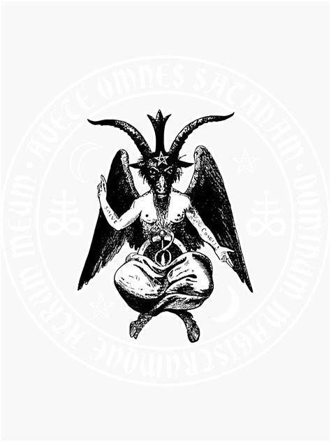 Baphomet And Satanic Crosses With Hail Satan Inscription Sticker For Sale By Barbarayound