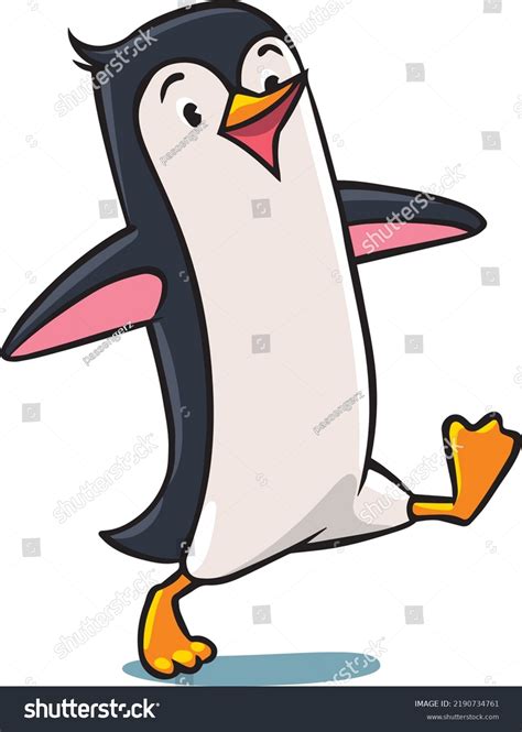 Funny Penguin Walking On Ice Vector Stock Vector (Royalty Free) 2190734761 | Shutterstock