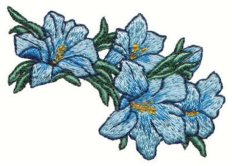 Blue Flowers Machine Embroidery Design Embroidery Library At