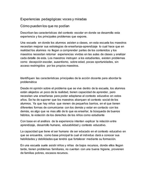 Experiencias pedagógicas voces y miradas PDF