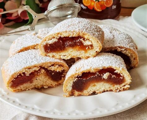 Biscotti Rotolo Di Crostata Con Marmellata Di Arance Dolce Ripieno