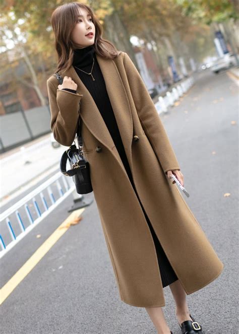 Brown Wool Coat Long Wool Coat Oversized Womens Wool Coat Winter