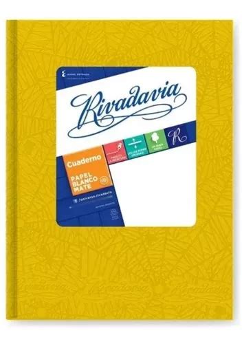 Cuaderno Escolar Rivadavia X X H Tapa Dura G Tapa Amarillo