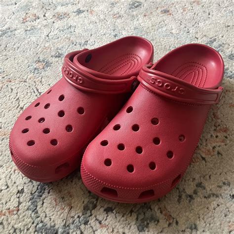 Crocs Men's Red Sandals | Depop