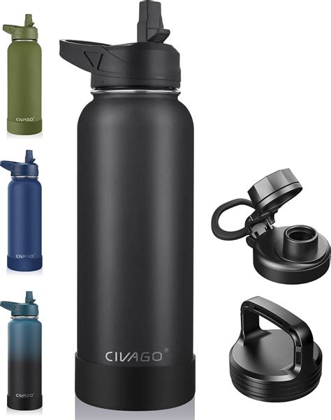 Amazon Civago Oz Insulated Water Bottle With Straw Stainless