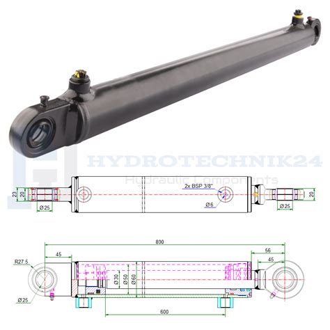 Hydraulikzylinder Doppeltwirkend Cj F Mit Gelenkaugen Mm