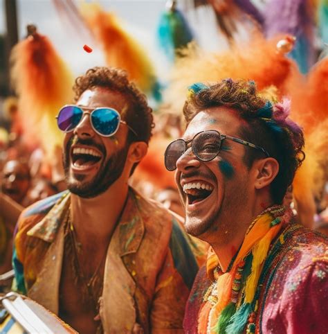 Premium Photo Happy Couple Dancing At LGBTQ Gay Pride Parade In Sao