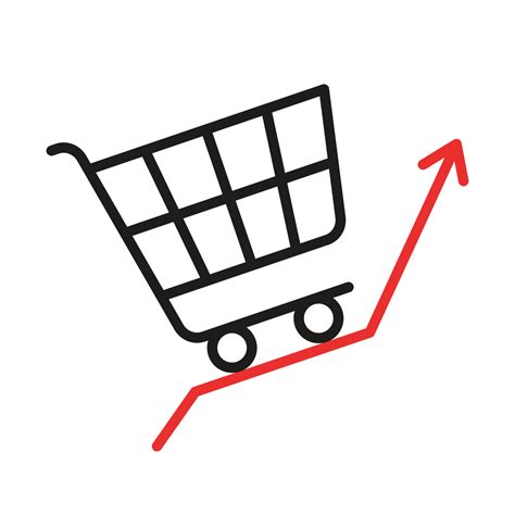 Inflation High Price And Growth Of Food Sales Line Icon Shopping Cart