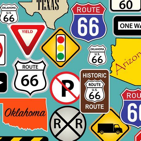 This & That II Route 66 Road Signs Turquoise - 016542101631