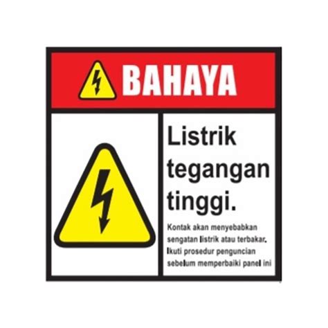 Jual Stiker Vinyl Bahaya Listrik Tegangan Tinggi Uk 20x20 Cm Sign Rambu K3 Jakarta Pusat