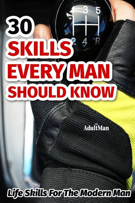 A Person Holding Up A Watch With The Words 30 Skills Every Man Should Know