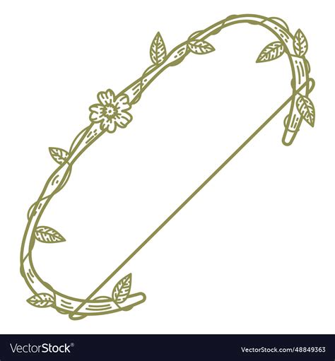 Floral Bow Archery Stroke Royalty Free Vector Image