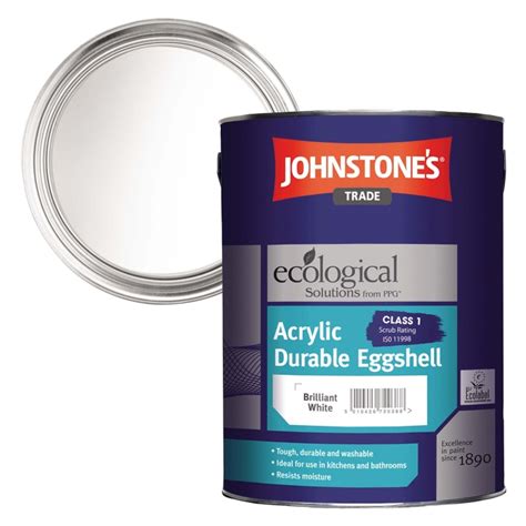 Johnstones Acrylic Eggshell Brilliant White Ltr Selco