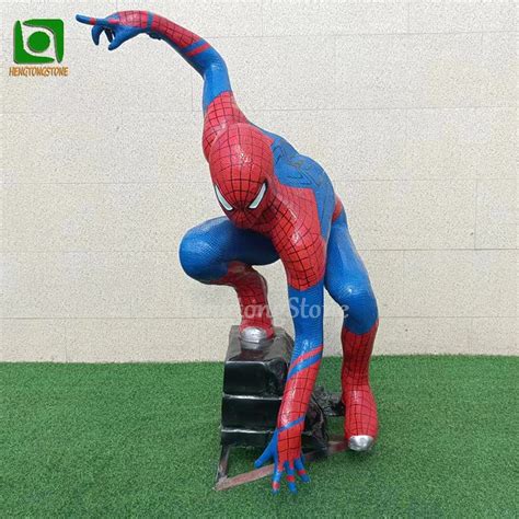 2024 Popular Marvel Fiberglass H180cm Spider Man Statue Resin Super