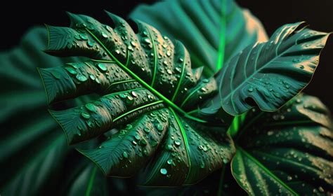 Textura De Hoja Verde Vibrante Perfecta Para Un Fondo Tropical O