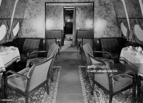 Airliner Dornier Do X, interior view of the passenger saloon -... News ...