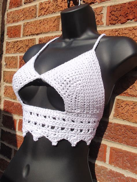 Made To Order Peekaboo Crochet Crop Top Handmade Crochet Etsy