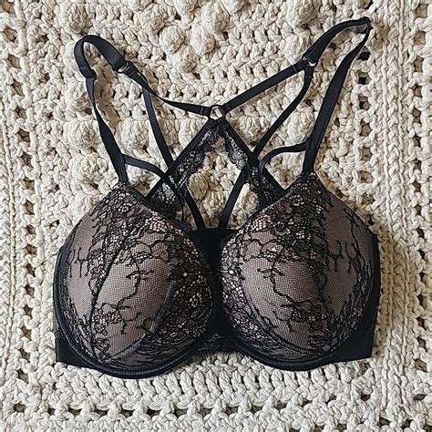 Victorias Secret Black Lace Nude Very Sexy Pushup Bra… Gem