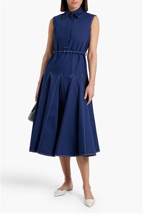 Emilia Wickstead Monique Belted Denim Midi Dress The Outnet