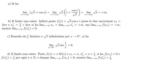 Esercizi Sui Limiti Matematica Oltre