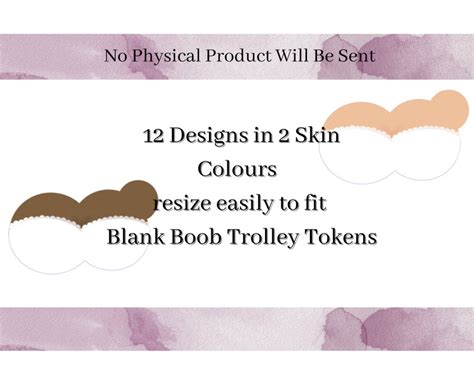 Trolley Token Sublimation Printable Design Fun Boob Design Etsy